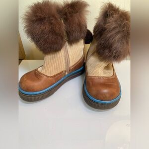 Dolce & Gabbana Junior Fur-Trimmed Boots